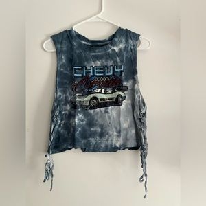 Cropped tank top, ties on the side